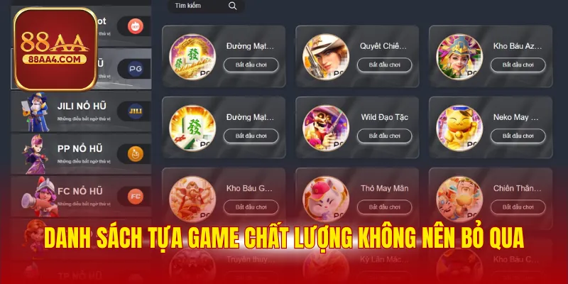 Danh sách tựa game chất lượng không nên bỏ qua