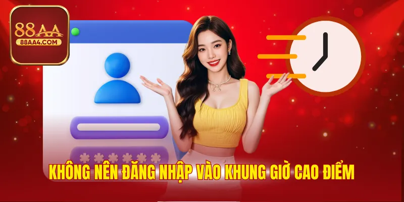Không nên đăng nhập vào khung giờ cao điểm